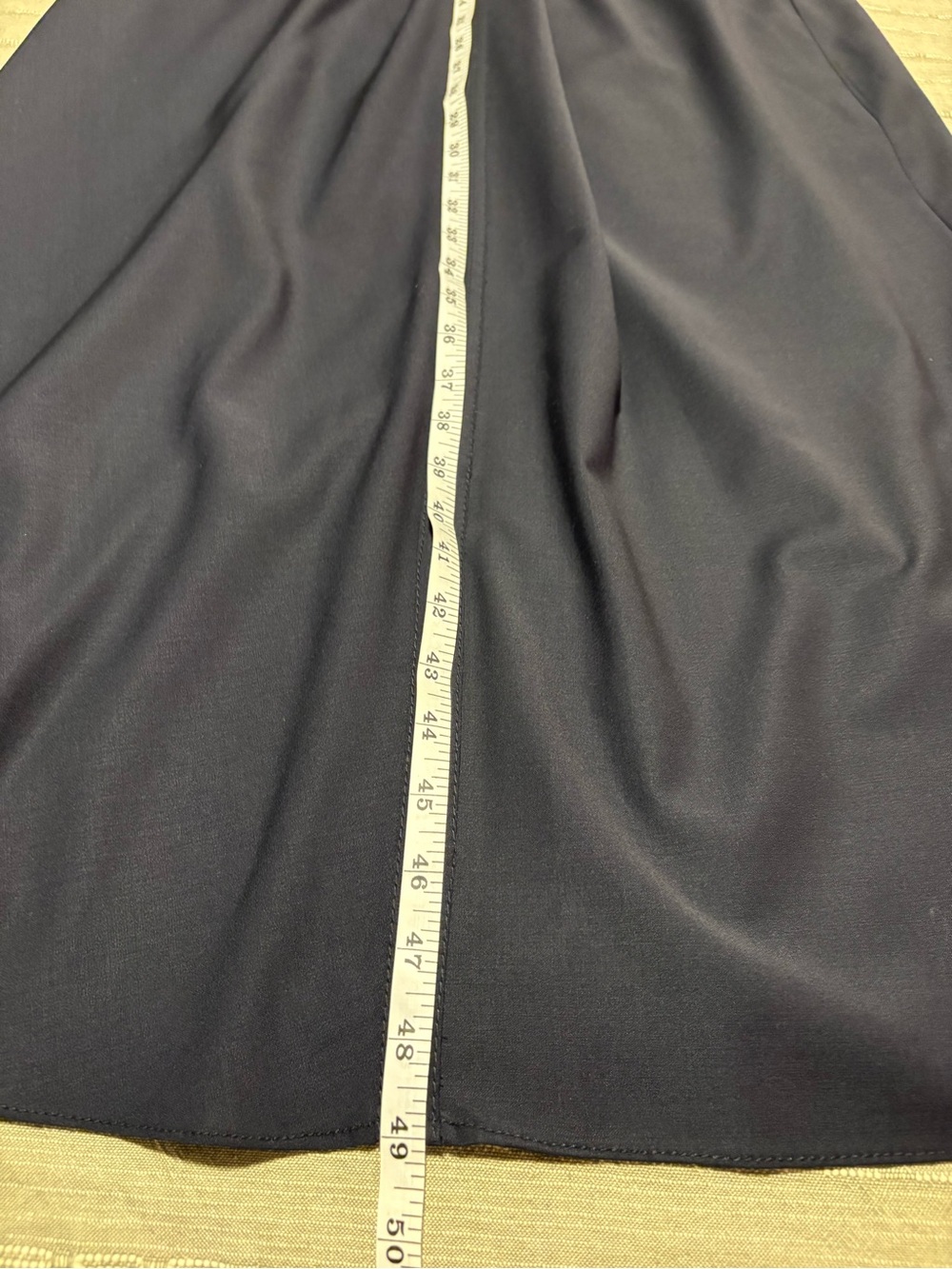 NWT Zara ZW Collection Wool-Blend Draped Navy Darted Dress size XL. - Picture 5 of 7